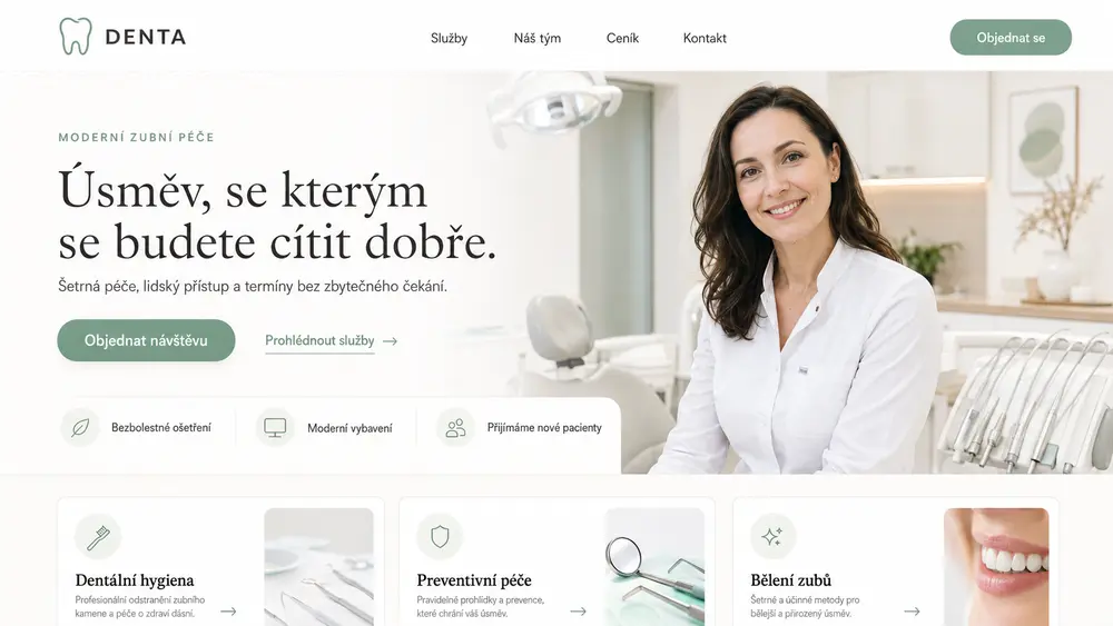 Návrh webu pro dentální ordinaci