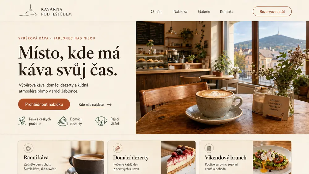 Návrh webu pro kavárnu